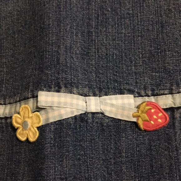 Vintage Gymboree Strawberry Patch denim jean dress with pockets Sz 6 - Picture 5 of 10